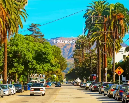 Hollywood Sign La Diamond Painting