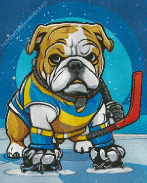 Ice Hockey Bulldog Diamond Painting