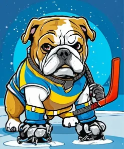 Ice Hockey Bulldog Diamond Painting