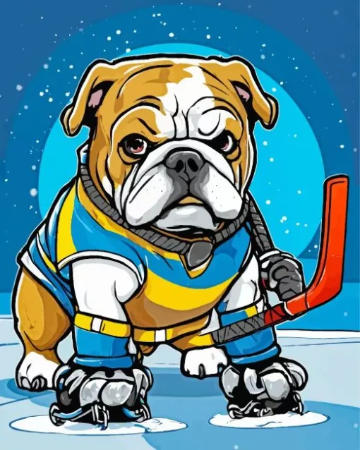 Ice Hockey Bulldog Diamond Painting