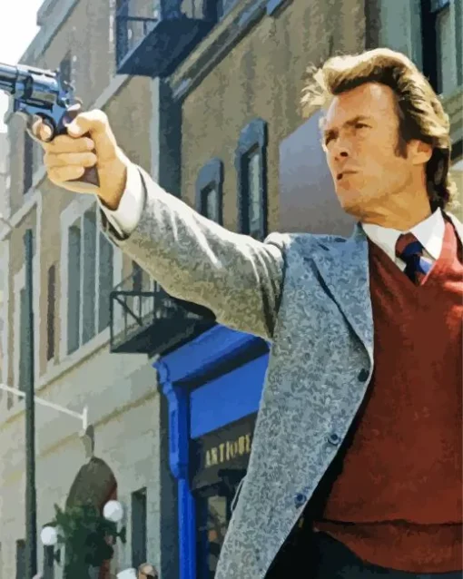 Iconic Clint Estwood In Dirty Harry Diamond Painting