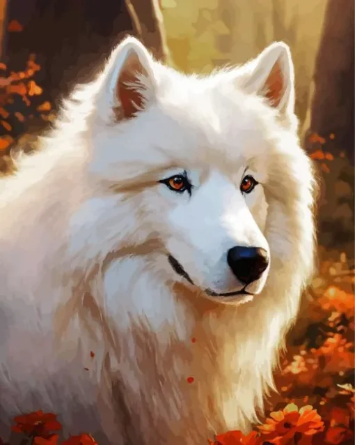 Japanese Spitz Dog Diamond Painting