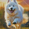 Japanese Spitz Running Diamond Painting