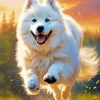 Japanese Spitz Running Diamond Painting