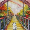 Japanese Spitz Walking Diamond Painting