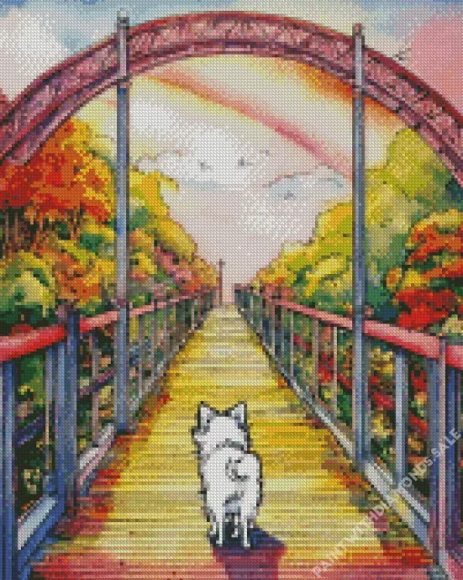 Japanese Spitz Walking Diamond Painting