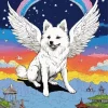 Japanese Spitz With Wings Diamond Painting