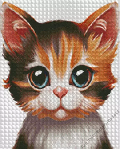 Kawaii Calico Cat Diamond Painting