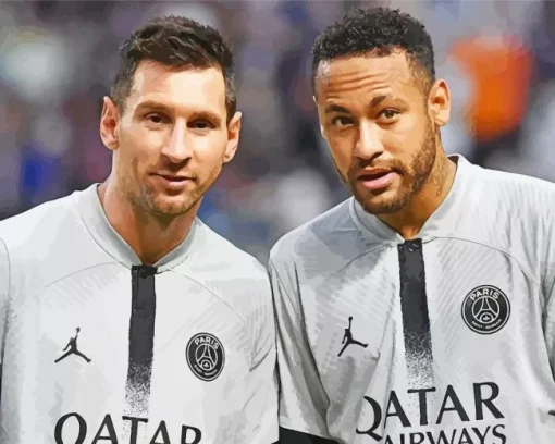 Lionel Messi And Neymar Diamond Painting