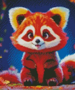 Little Red Panda Diamond Painting