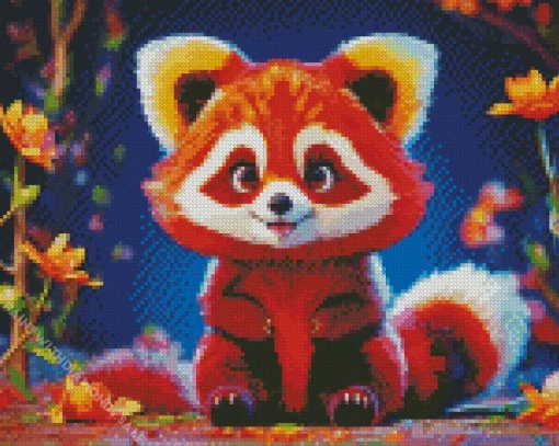 Little Red Panda Diamond Painting