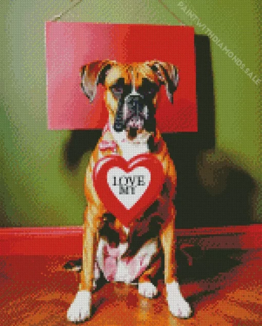 Lovely Boxer Dog Diamond Painting