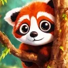 Lovely Red Panda Diamond Painting