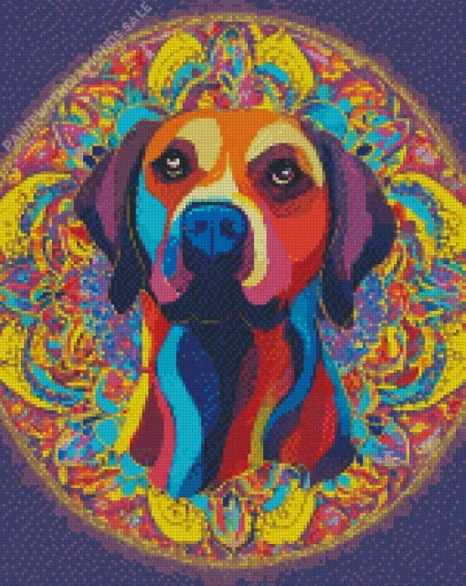 Mandala Coonhound Diamond Painting