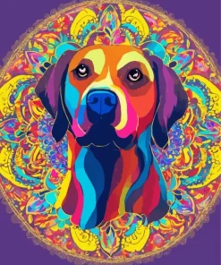 Mandala Coonhound Diamond Painting