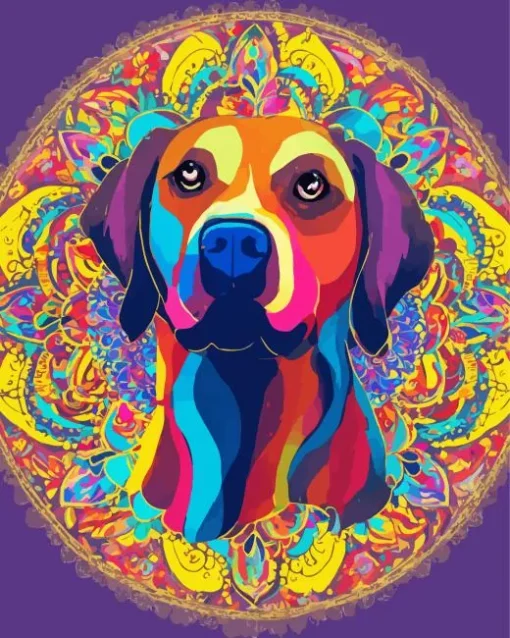 Mandala Coonhound Diamond Painting