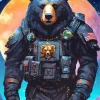 Military American Black Bear Diamond Painting