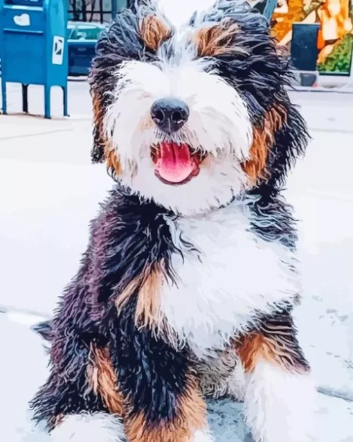 Mini Bernedoodle Diamond Painting