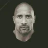 Monochrome Dwayne Johnson Diamond Painting