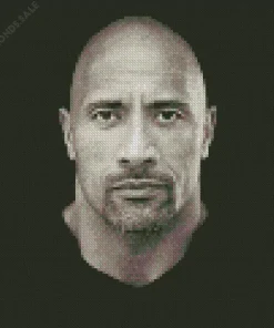 Monochrome Dwayne Johnson Diamond Painting