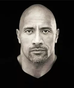 Monochrome Dwayne Johnson Diamond Painting