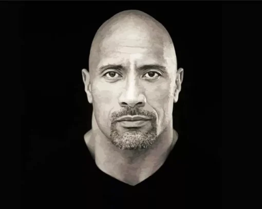 Monochrome Dwayne Johnson Diamond Painting