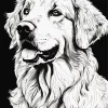 Monochrome Golden Retriever Diamond Painting