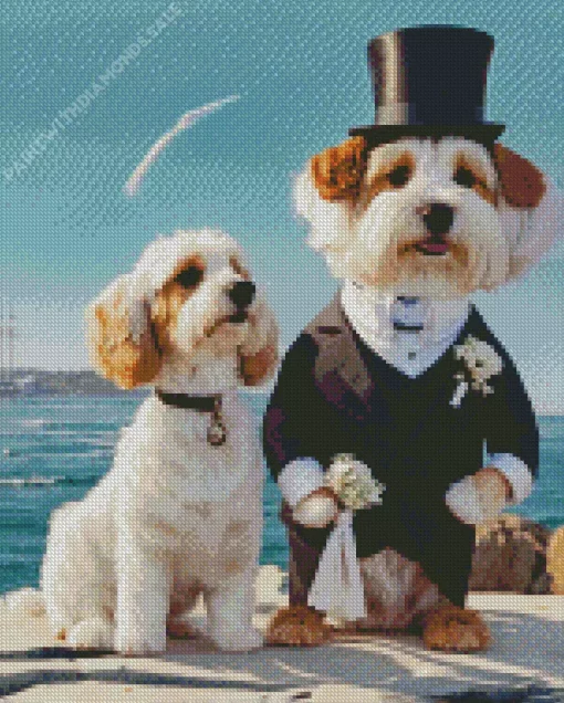 Mr And Ms Bernedoodles Diamond Painting