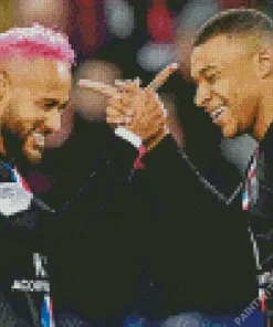 Neymar And Mbappe Diamond Painting