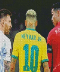 Neymar And Ronaldo And Messi Diamond Painting