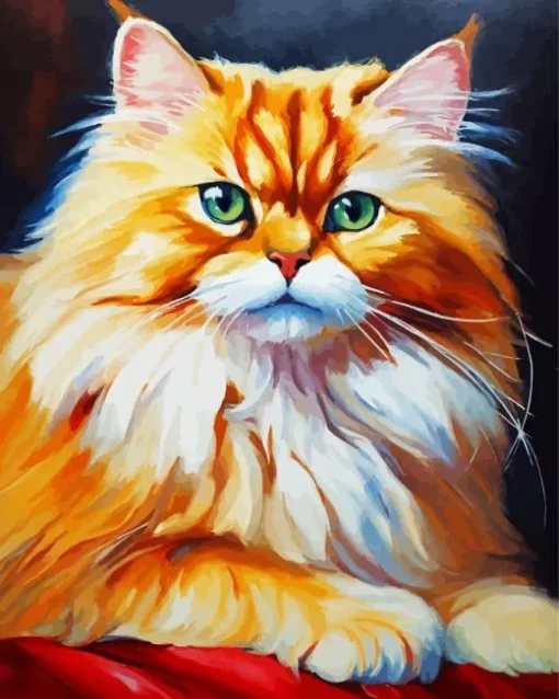 Orange Himalayan Cat Diamond Painting