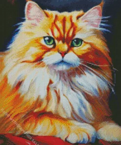 Orange Himalayan Cat Diamond Painting