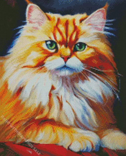 Orange Himalayan Cat Diamond Painting