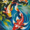 Orange Koi Fish Diamond Painting