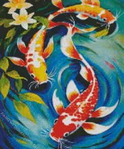 Orange Koi Fish Diamond Painting