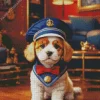 Pilot Cavalier King Charles Spaniel Diamond Painting