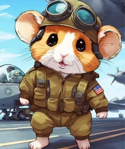 Pilot Hamster Diamond Painting