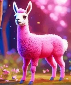 Pink Alpaca Diamond Painting