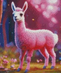 Pink Alpaca Diamond Painting