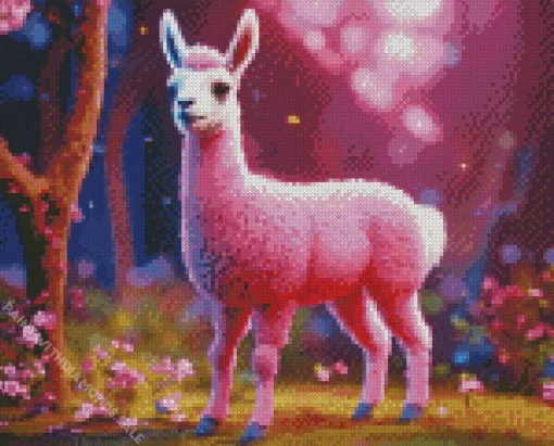 Pink Alpaca Diamond Painting