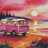 Pink Camper Van Diamond Painting