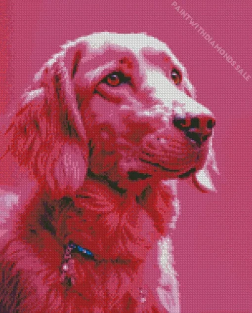 Pink English Cocker Spaniel Diamond Painting