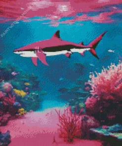 Pink Shark Diamond Painting