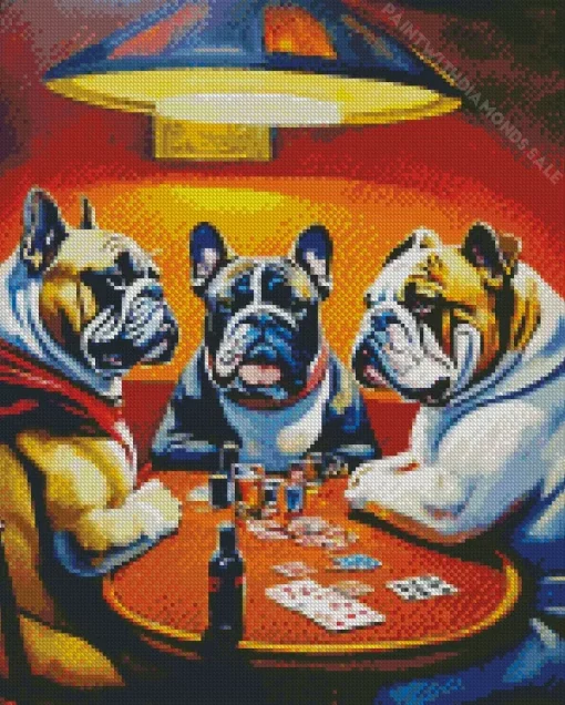 Poker Bulldogs Diamond Painting