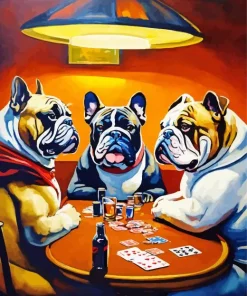 Poker Bulldogs Diamond Painting