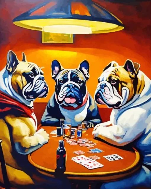 Poker Bulldogs Diamond Painting