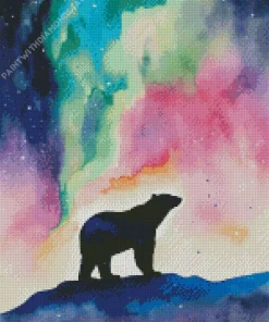 Polar Bear With Northern Lights Diamond Painting