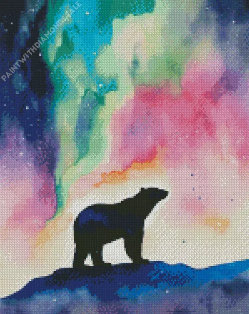 Polar Bear With Northern Lights Diamond Painting