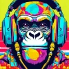 Pop Art Dj Monkey Diamond Painting