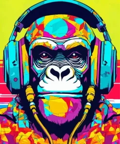 Pop Art Dj Monkey Diamond Painting